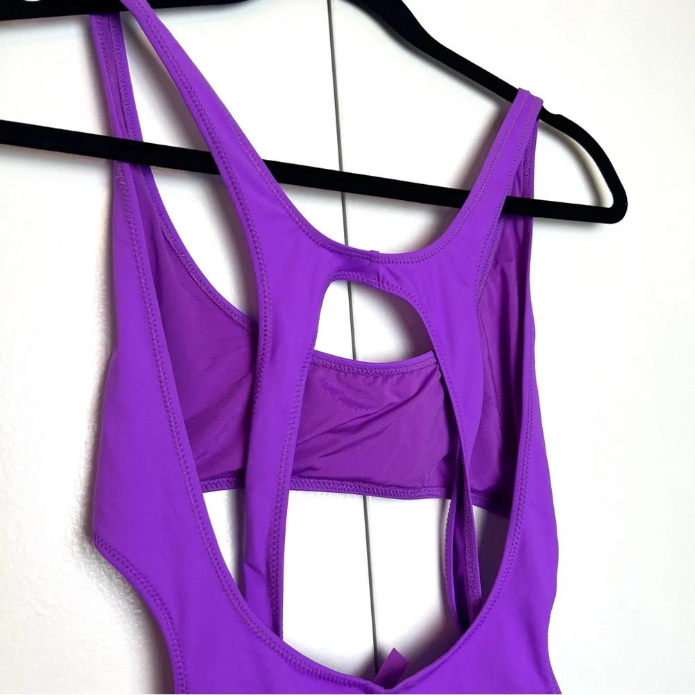 SKIMS Recycled Swim Cutout Tank Dress in Violet NWT